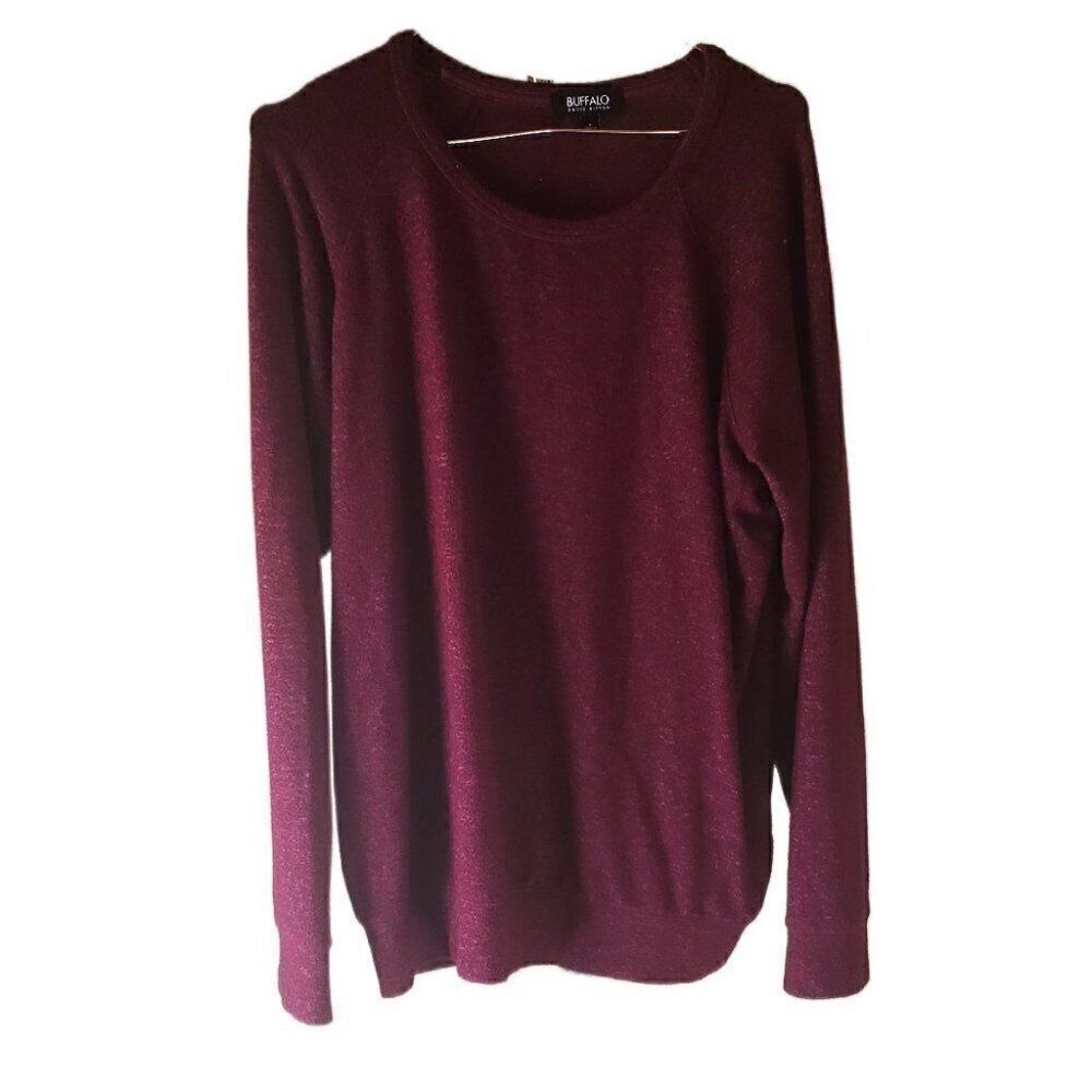 Buffalo David Bitton Men's Burgundy Long Sleeve Light Weight Sweater